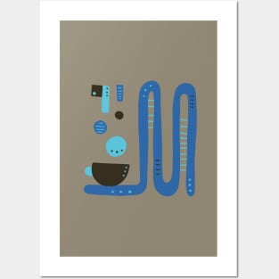 Happy Family Morning Mid Century Abstract V2 Posters and Art